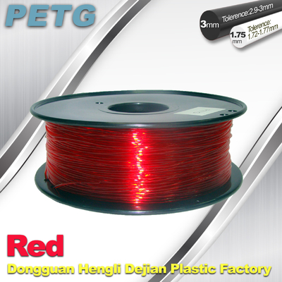 Máy in 3D PETG màu đỏ trong suốt Độ bền kháng axit và kiềm 1,0kg / cuộn
