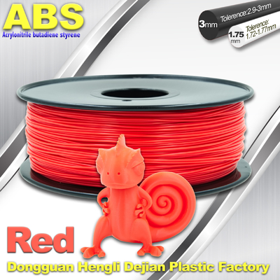Màu đa màu 1.75mm / 3mm Máy in 3D bằng nhựa màu đỏ với độ đàn hồi tốt